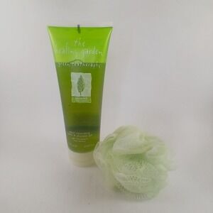 The Healing Garden Tea Teatherapy Soul Cleansing Soothing Shower Gel Body W/Poof